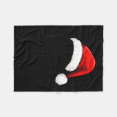 Black Lab Labrador Santa Hat Christmas Holiday Pet フリースブランケット (正面(横))