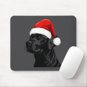 Black Lab Labrador Santa Hat Christmas Holiday Pet マウスパッド (マウス)