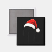 Black Lab Labrador Santa Hat Christmas Holiday Pet マグネット (正面/裏面)