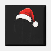 Black Lab Labrador Santa Hat Christmas Holiday Pet マグネット (正面)