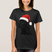 Black Lab Labrador Santa Hat Christmas Holiday Pet Tシャツ (正面)