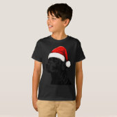 Black Lab Labrador Santa Hat Christmas Holiday Pet Tシャツ (正面フル)