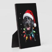 Black Lab Labrador Weihnachtsbaum Licht Schlafanzu フォトプラーク (側面)