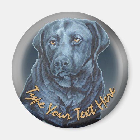Black Lab Magnet Personalized Labrador Dog  Magnet マグネット (正面)