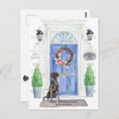 Black Lab Moving Announceポストカード ポストカード (正面/裏面)