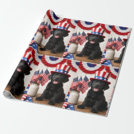 Black Lab Patriotic Uncle Sam Hat gift  ラッピングペーパー