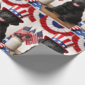 Black Lab Patriotic Uncle Sam Hat gift  ラッピングペーパー (角)