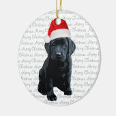 Black Lab Santa Dog – メリークリスマスラブラドール犬 セラミックオーナメント (左)