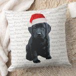 Black Lab Santa Dog Merry Christmas -ラブラドール犬 クッション<br><div class="desc">この飾愛らしいメリークリスマスブラックラブラドールサンタ犬の枕とマッチのデコと今年のホリデーシーズンあなたの家。この黒いラブラドールのクリスマスの枕はラブラお気に入りのドール愛好家の間になる。ブラックラボのクリスマスカード、ホームデコール、ギフトのコレクションを参照する。COPYRIGHT © 2020 Judy Burrows,  Black Dog Art - All Rights Reserved</div>