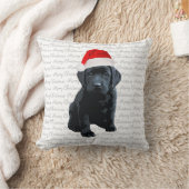 Black Lab Santa Dog Merry Christmas -ラブラドール犬 クッション (ブランケット)