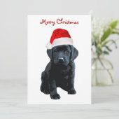 Black Lab Santa Dog Merry Christmas -ラブラドール犬 シーズンカード (スタンド正面)