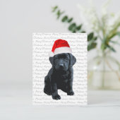 Black Lab Santa Dog Merry Christmas -ラブラドール犬 シーズンポストカード (スタンド正面)