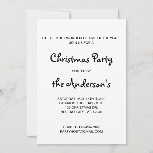 Black Lab Santa - Merry Christmas - Santa Dog 招待状 (裏面)