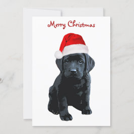Black Lab Santa - Merry Christmas - Santa Dog 招待状