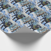 Black Lab Serene Winter Forest Christmas Holiday ラッピングペーパー (角)