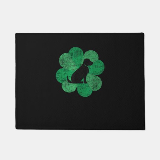 Black Lab St. Patrick's Day Shirt -レトロラブラドール ドアマット (正面)