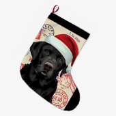 Black lab stocking ラージクリスマスストッキング (正面 (吊り時))