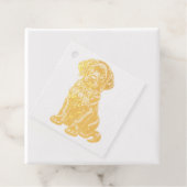 Black Lab Wearing a Bow Cute Rubber Stamp フェイバータグ (箱)