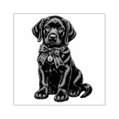 Black Lab Wearing a Bow Cute Rubber Stamp ラバースタンプ (インプリント)