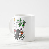 Black Labrador and Green Mug コーヒーマグカップ (正面左)