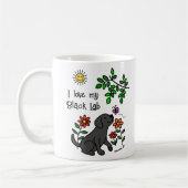 Black Labrador and Green Mug コーヒーマグカップ (左)