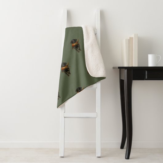 Black Labrador and Pheasant Sherpa Blanket シェルパブランケット (インサイチュ)