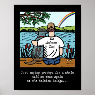 Black Labrador Angel and Dad 1 ポスター