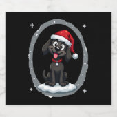 Black Labrador Christmas Santa Hat Xmas Pajama T-S スパークリングワインラベル (シングルラベル)