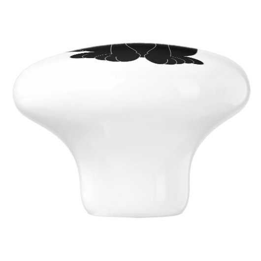 Black Labrador Dog Design セラミックノブ (側面)