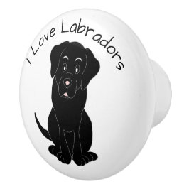 Black Labrador Dog Design セラミックノブ