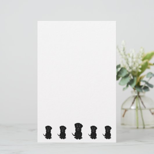 Black Labrador Dog Design 便箋 (スタンド正面)