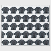 Black Labrador Facing ラッピングペーパー (フラット)