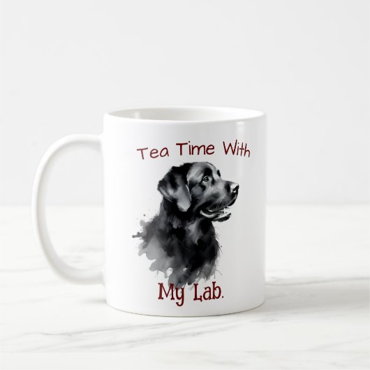 Black Labrador Keepsake Personalize コーヒーマグカップ (左)