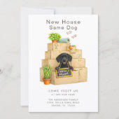 Black Labrador New House Moving Announcement 招待状 (正面)