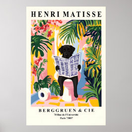 Black Labrador on Toilet Print Funny Matisse ポスター