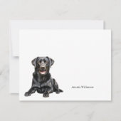 Black Labrador Personalized Note Card ノートカード (正面)