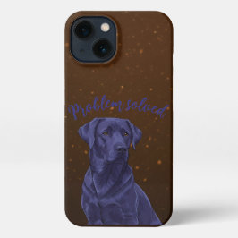 Black Labrador Problem Solved Brown Galaxy Case iPhone 13ケース