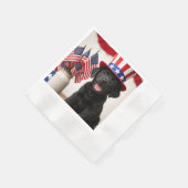Black Labrador Puppy Patriotic Paper Napkins | 縁ありカクテルナプキン (角)