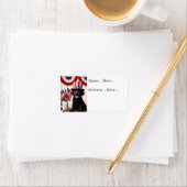 Black Labrador Puppy Patriotic Summer Party ラベル (インサイチュ)