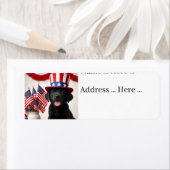 Black Labrador Puppy Patriotic Summer Party ラベル (インサイチュ)