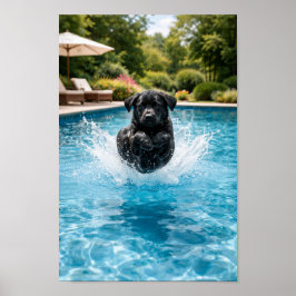 black Labrador  Puppy Plunge  ポスター