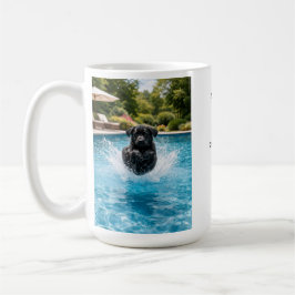 Black Labrador Puppy Pool Plunge コーヒーマグカップ
