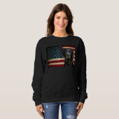 Black Labrador retriever American Flag labra Anima スウェットシャツ (正面フル)