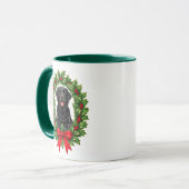 Black Labrador Retriever Christmas Holly Wreath マグカップ (正面左)