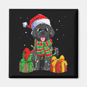 Black Labrador Retriever Christmas Lights Xmas Lab マグネット (正面)
