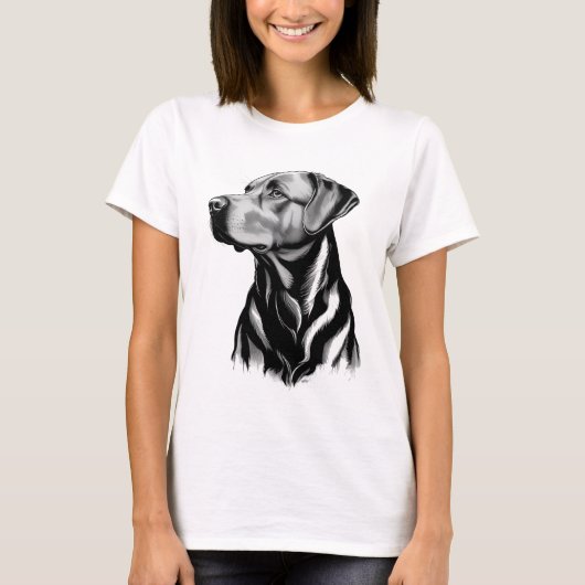 Black Labrador Retriever Dog Mom Sketch Tシャツ (正面)