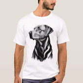 Black Labrador Retriever Dog Sketch Tシャツ (正面)