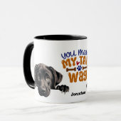 Black Labrador Retriever Dog You Make My Tail Wag マグカップ (正面左)