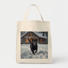 Black Labrador Retriever Elegant Grocery Tote Bag トートバッグ