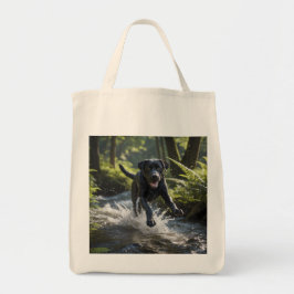 Black Labrador Retriever Elegant Grocery Tote Bag トートバッグ